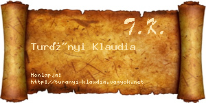 Turányi Klaudia névjegykártya