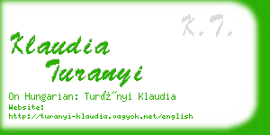 klaudia turanyi business card